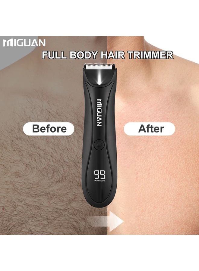 Black Mens Electric Body Groomer Hair Clipper Shaver USB Charging Dock Digital Display Gift Set - Image 3